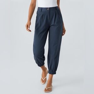 Halara Mid Rise Zipper Cotton ‘Jogger’- Navy Blue, Size X-Small